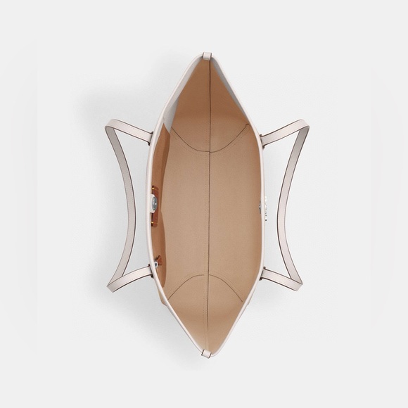 NWT COACH City Tote Bag Signature Canvas With Floral Print Silver/Sand - Picture 8 of 9